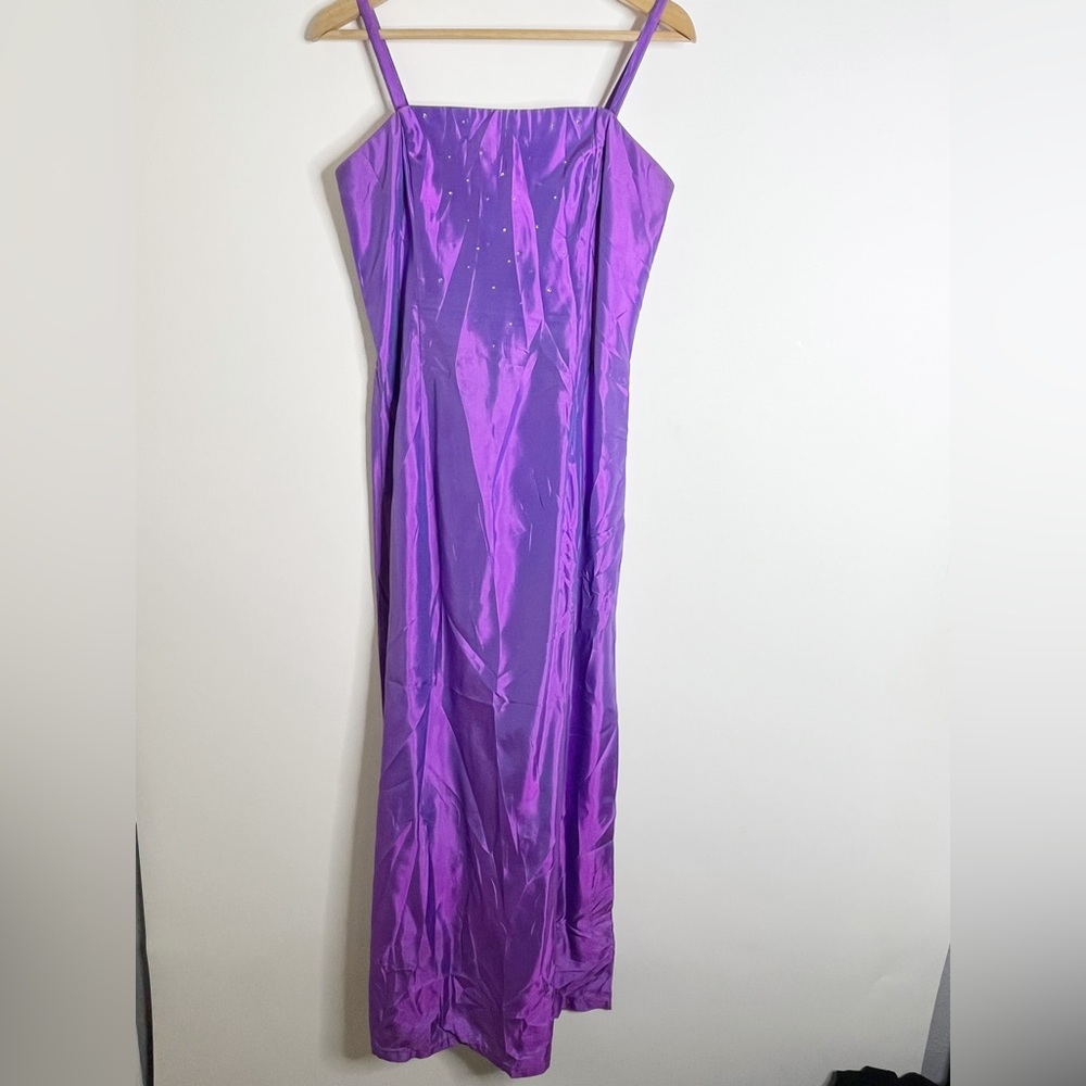 Jessica McClintock for Gunne Sax Purple iridescent rhinestone millennial Dress - Picture 13 of 13